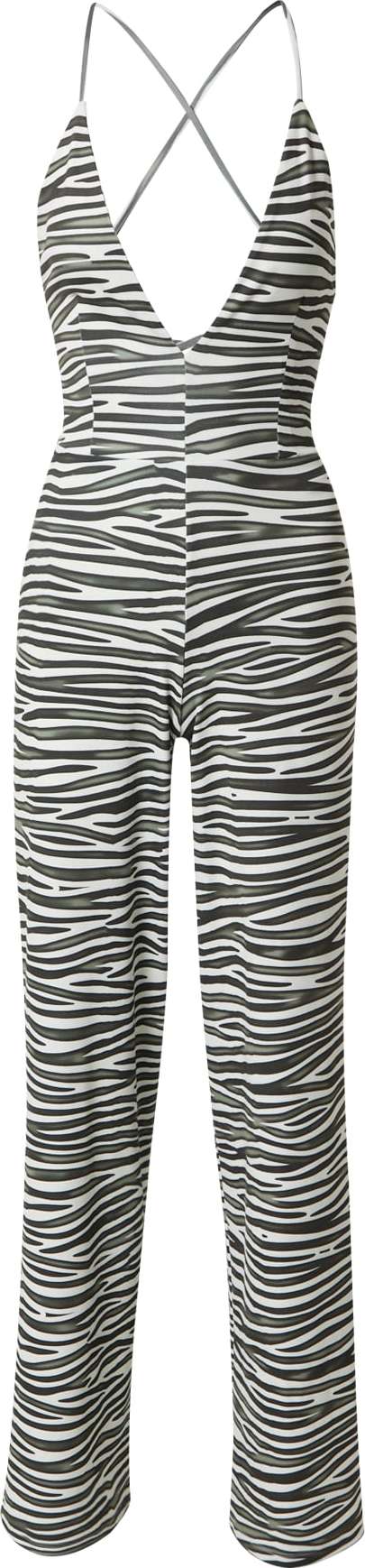 ABOUT YOU x Alina Eremia Overal 'Mina' černá / bílá