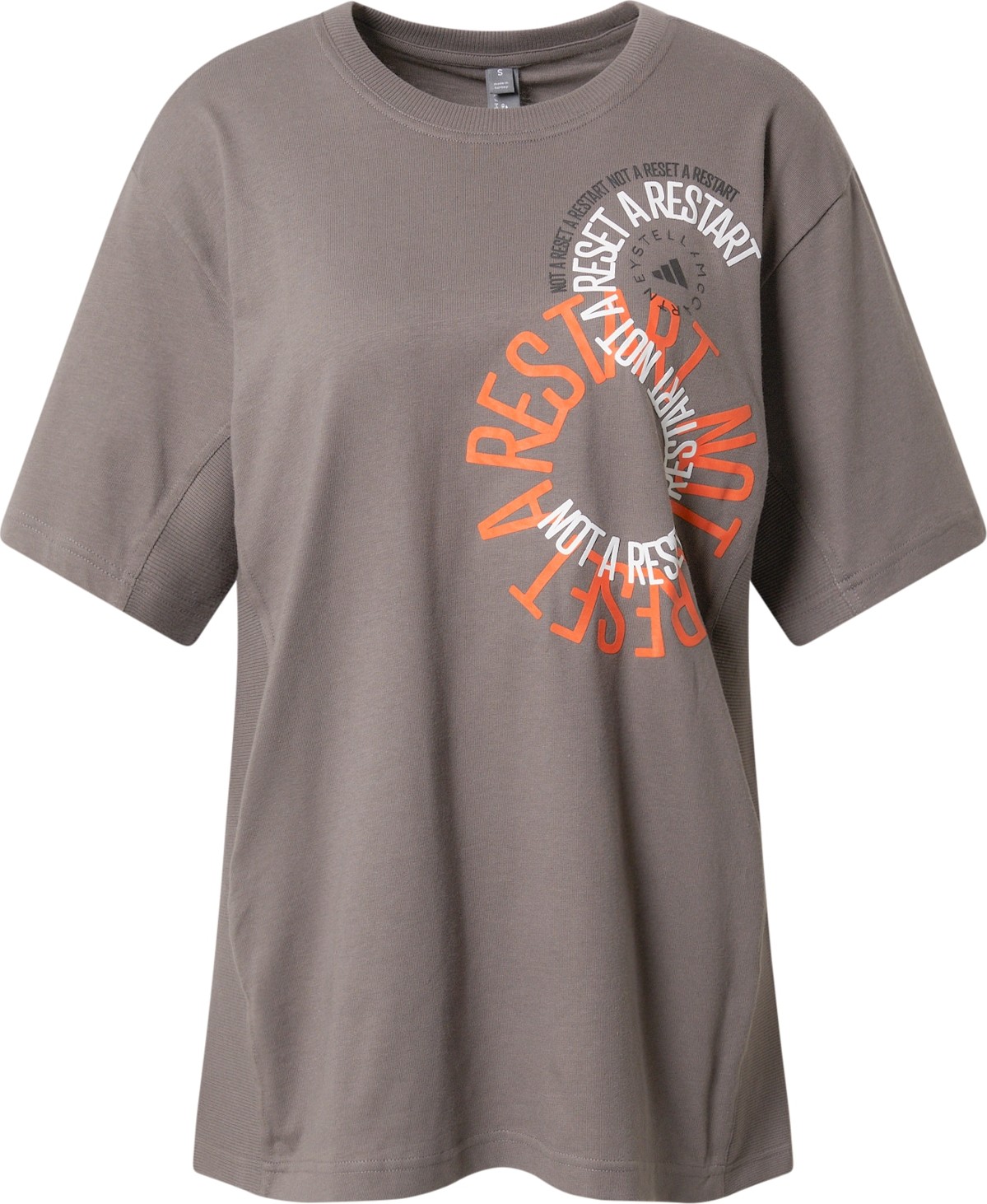 ADIDAS BY STELLA MCCARTNEY Funkční tričko šedobéžová / oranžová / černá / bílá