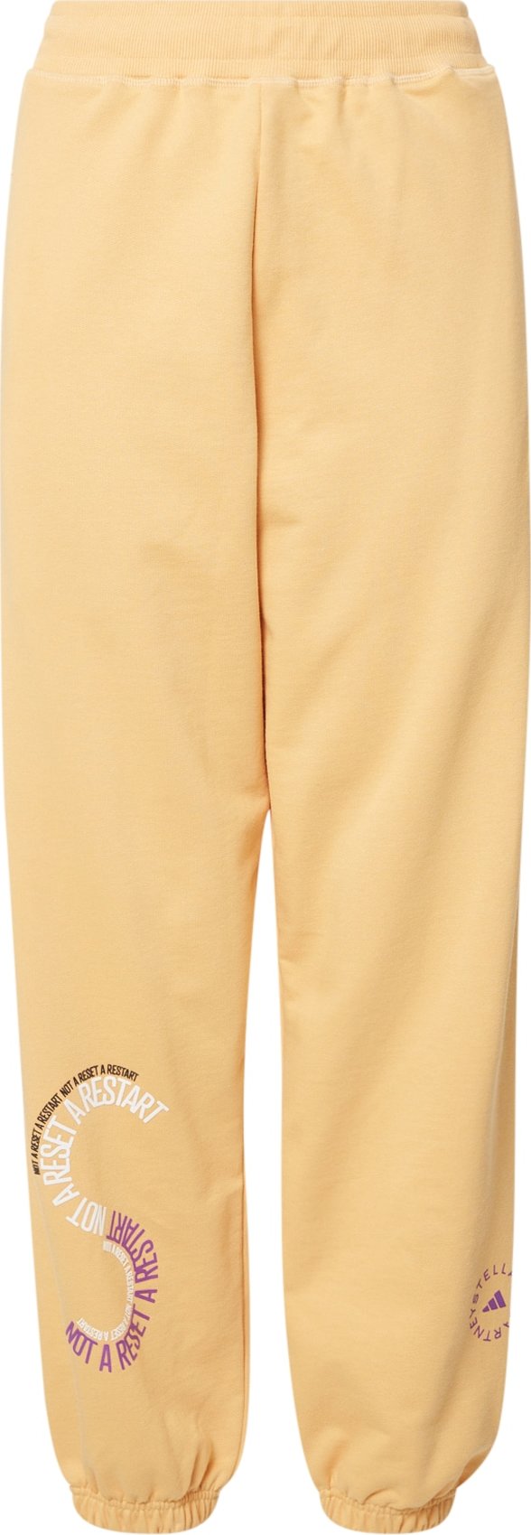 ADIDAS BY STELLA MCCARTNEY Sportovní kalhoty pastelově žlutá / tmavě fialová / bílá