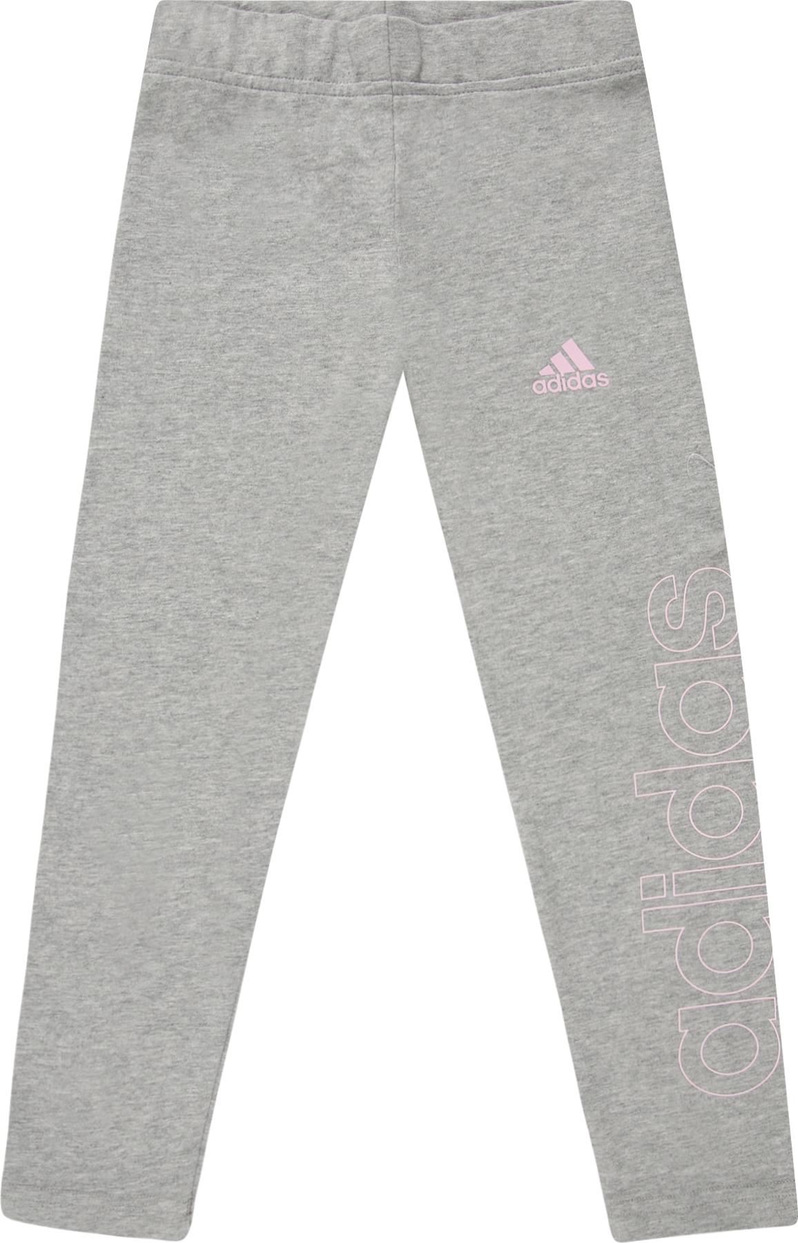 ADIDAS SPORTSWEAR Sportovní kalhoty 'LIN' šedá / světle růžová