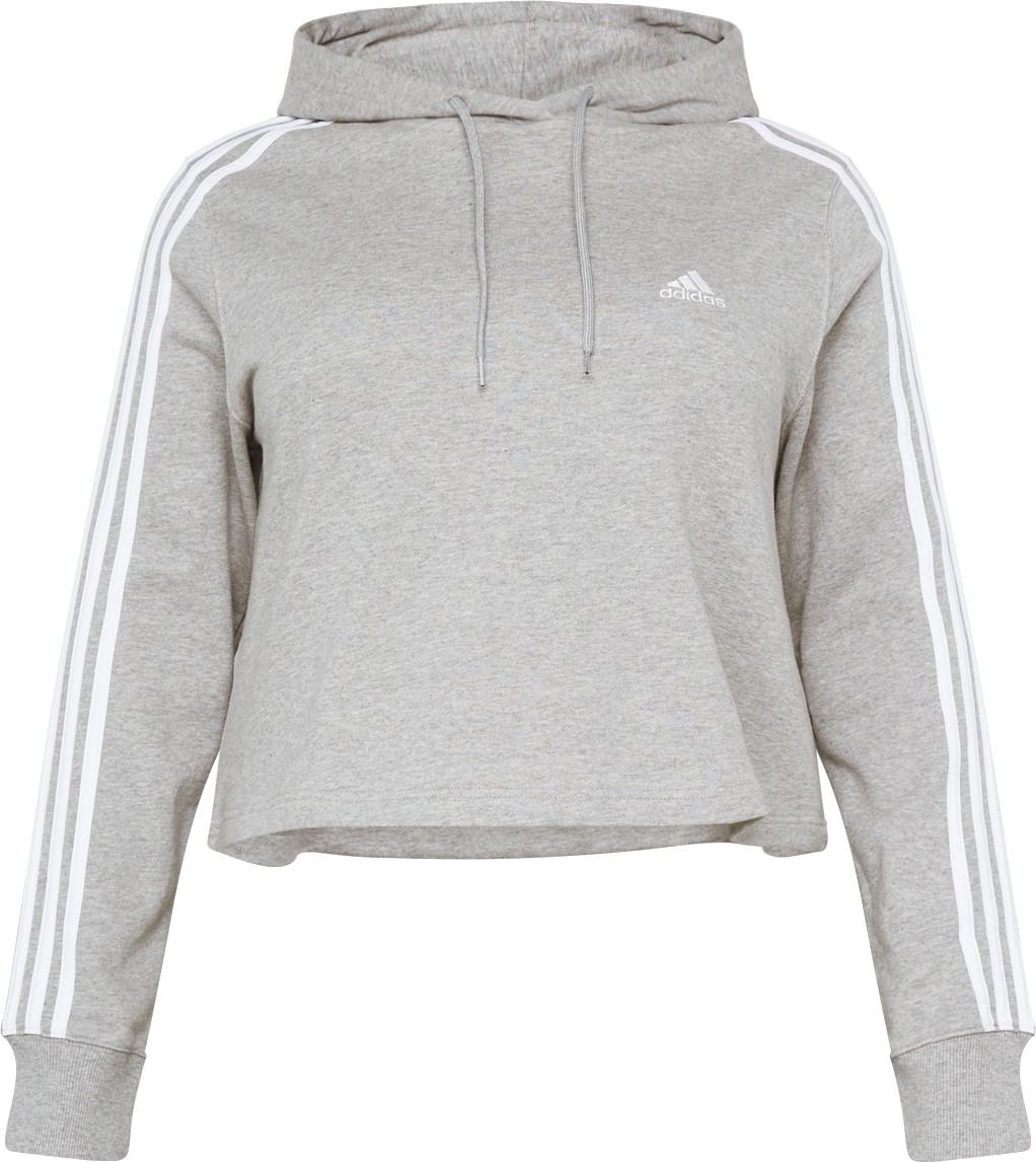 ADIDAS SPORTSWEAR Sportovní mikina šedý melír / bílá