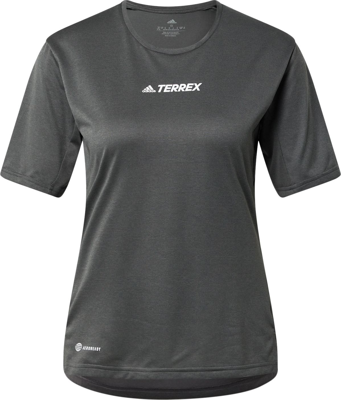 ADIDAS TERREX Funkční tričko černá / bílá