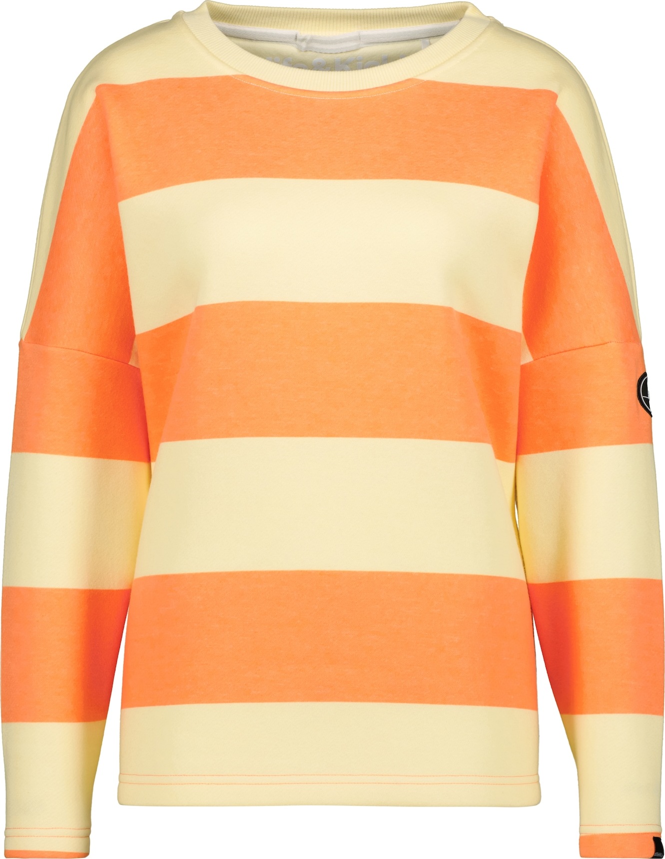 Alife and Kickin Mikina 'DeniseAK' světle žlutá / oranžová / černá / bílá