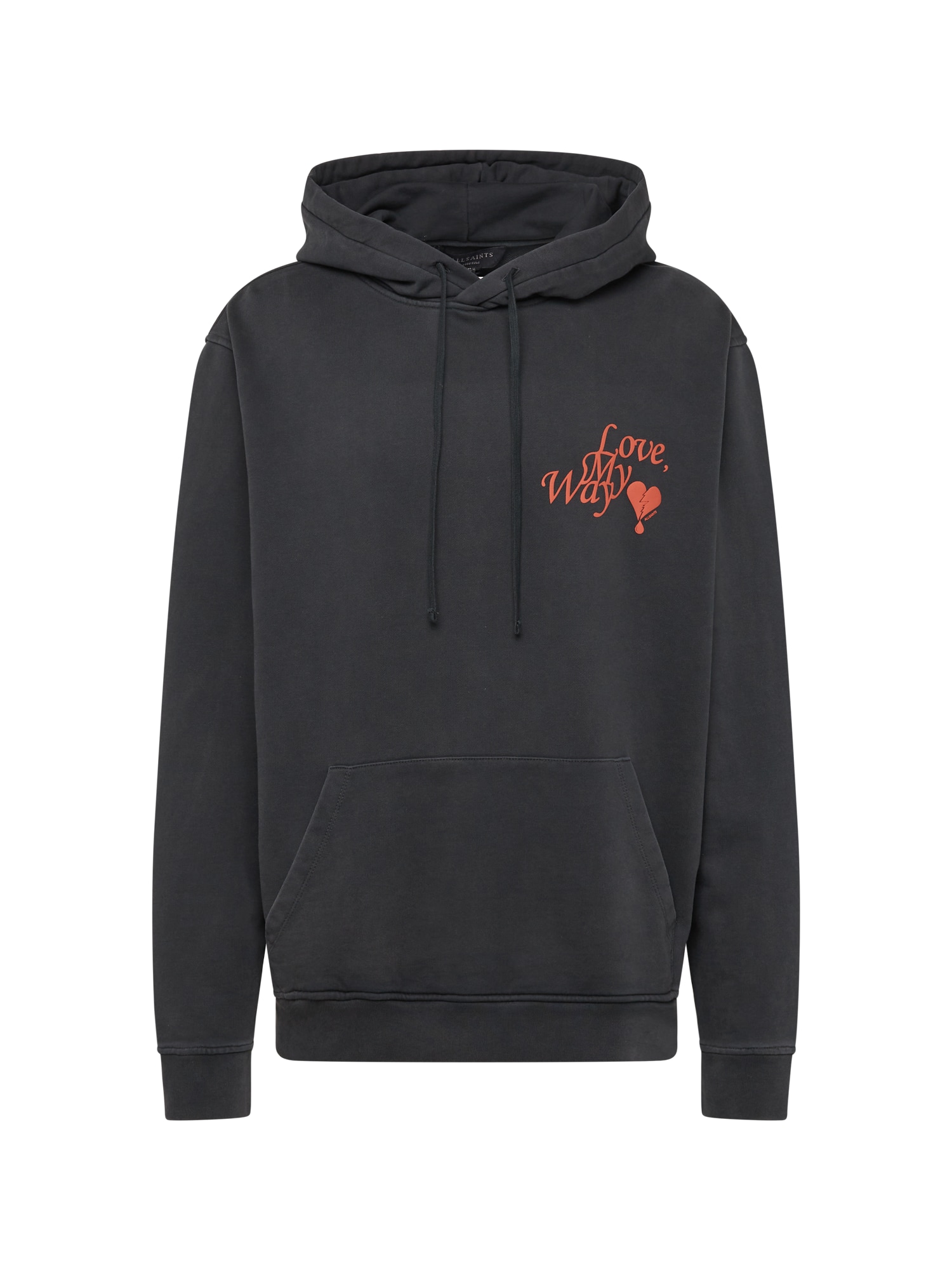 AllSaints Mikina 'DIRECTION' ohnivá červená / černá