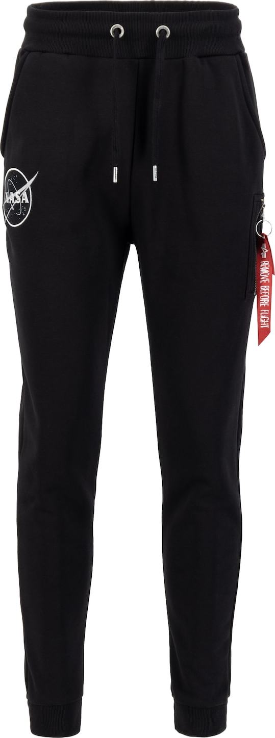 ALPHA INDUSTRIES Kalhoty červená / černá / bílá