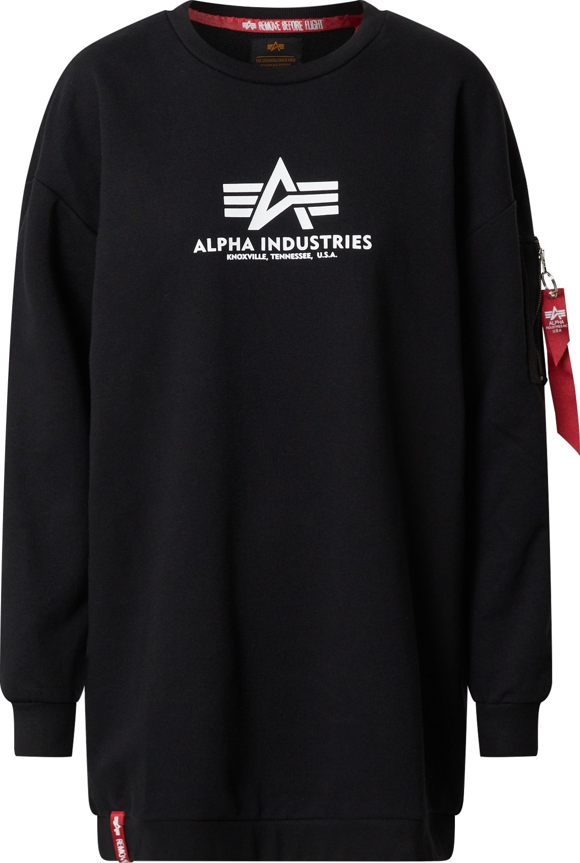 ALPHA INDUSTRIES Mikina černá / bílá