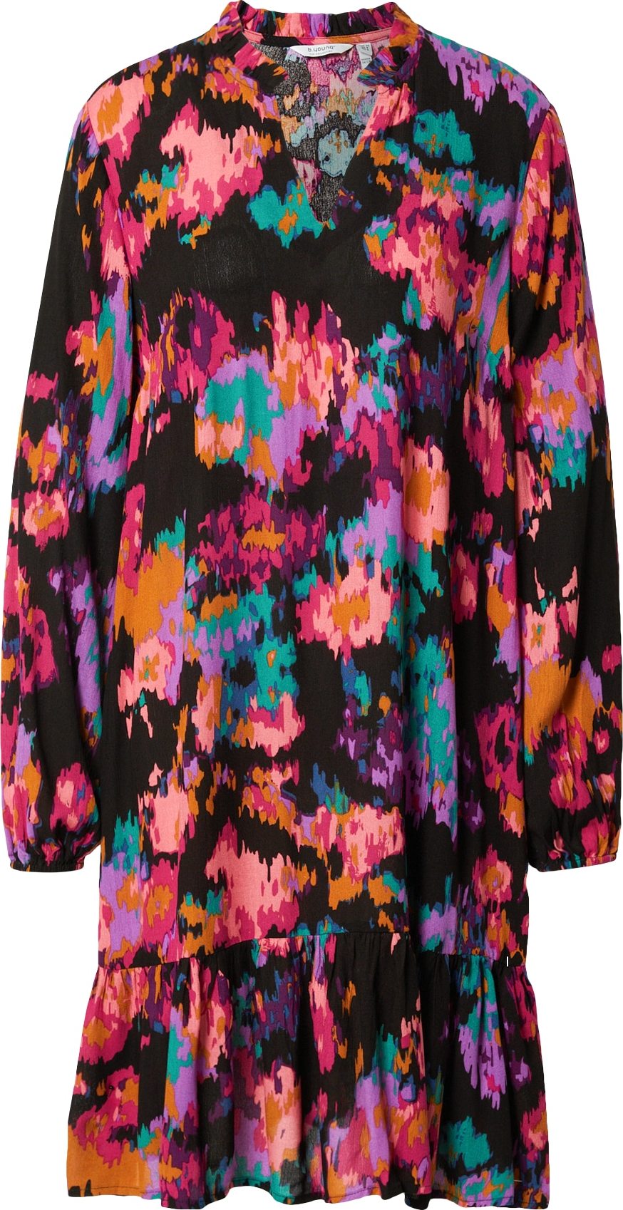 b.young Košilové šaty azurová modrá / pink / černá