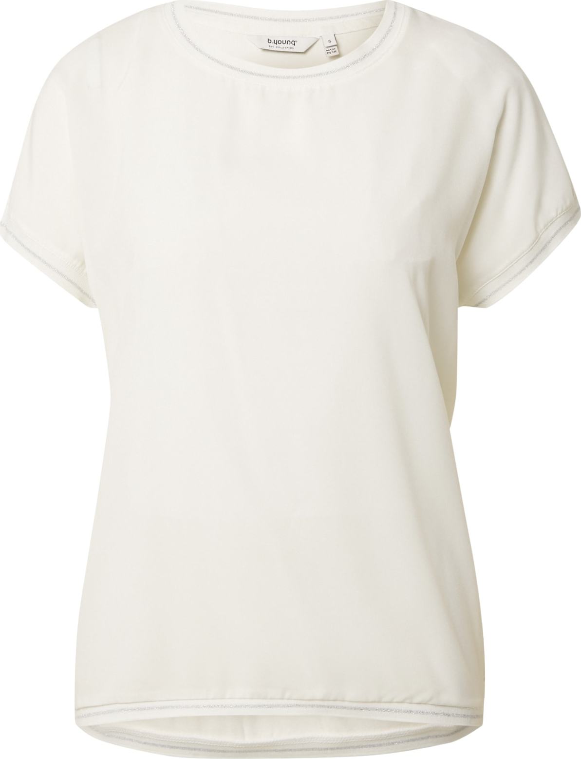 b.young Tričko 'Panya' stříbrná / bílá