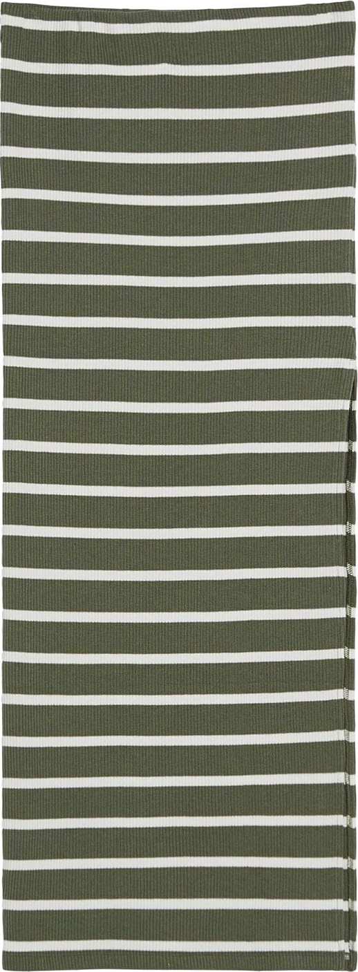 Bershka Sukně tmavě zelená / bílá