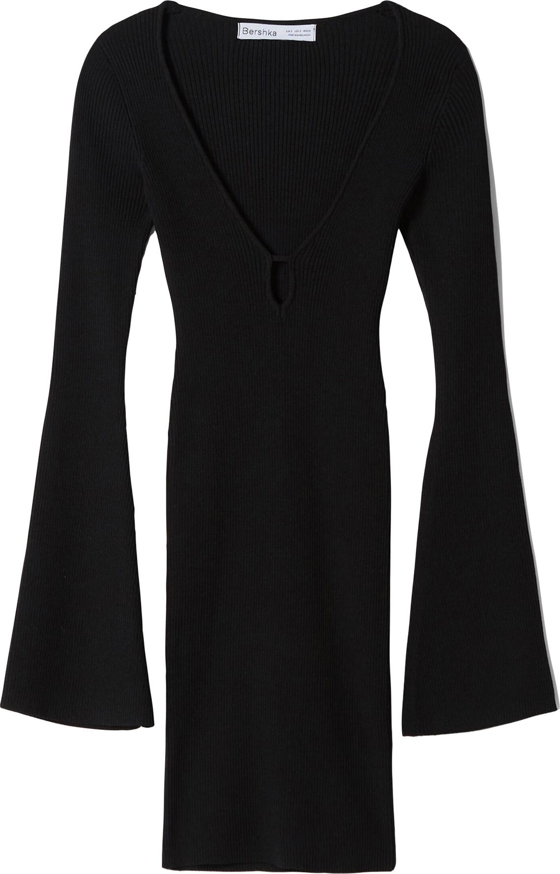 Bershka Úpletové šaty černá