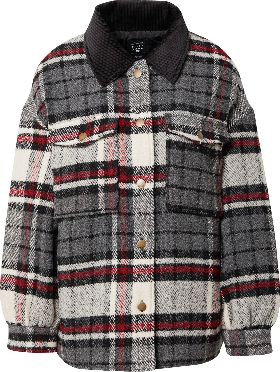 BILLABONG Přechodná bunda 'LUCKY' tmavě červená / černá / bílá