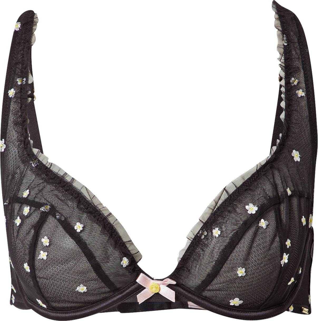 Boux Avenue Podprsenka 'MISCHA' žlutá / růžová / černá / bílá