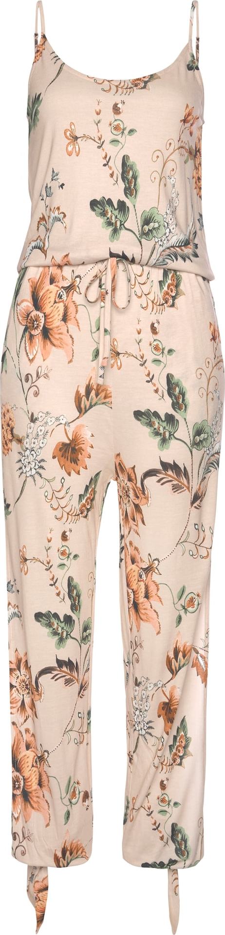 BUFFALO Overal béžová / tmavě zelená / oranžová / bílá