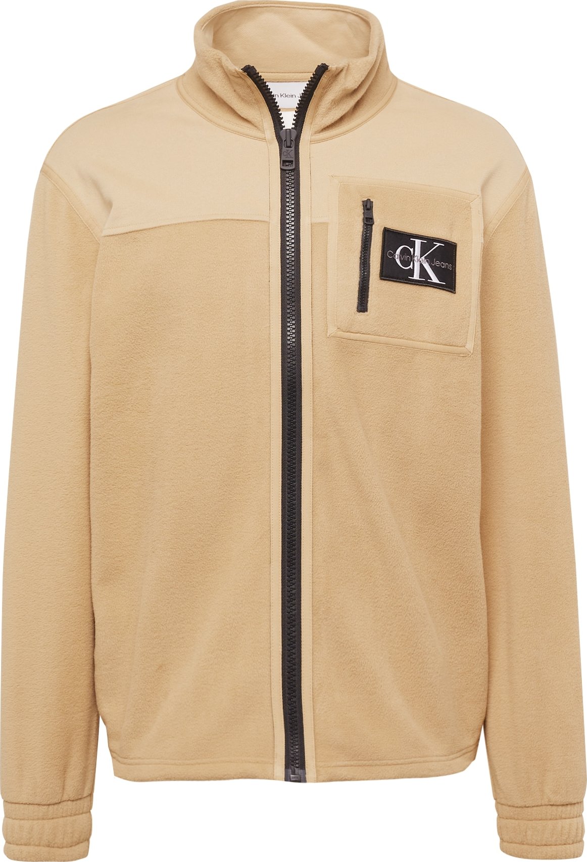 Calvin Klein Jeans Fleecová mikina velbloudí / šedá / černá / bílá