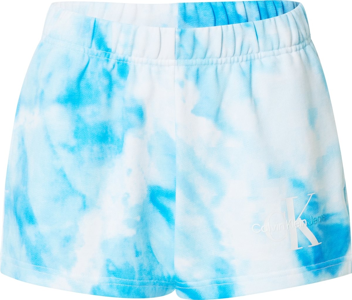 Calvin Klein Jeans Kalhoty 'Aqua' azurová modrá / světlemodrá / bílá