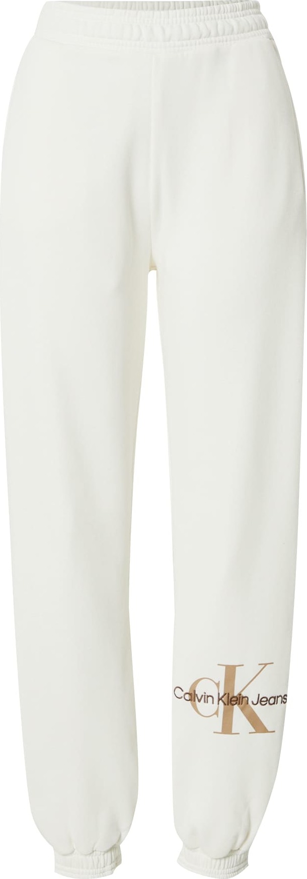 Calvin Klein Jeans Kalhoty krémová / tmavě hnědá / medová