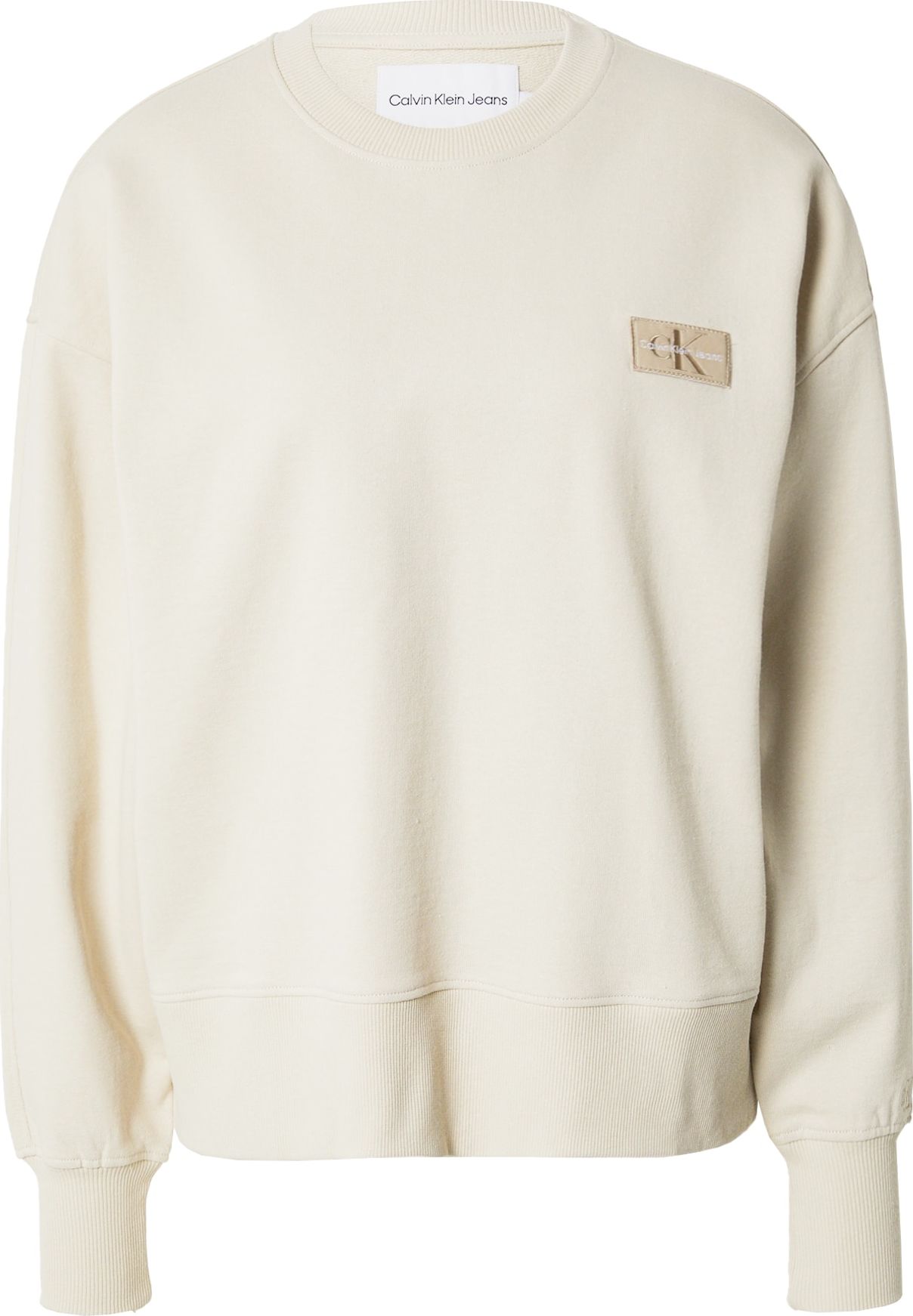 Calvin Klein Jeans Mikina béžová / velbloudí / černá / bílá