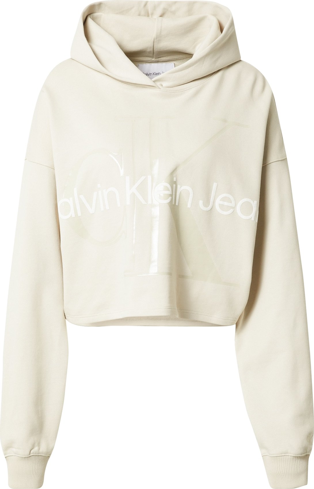 Calvin Klein Jeans Mikina režná / bílá