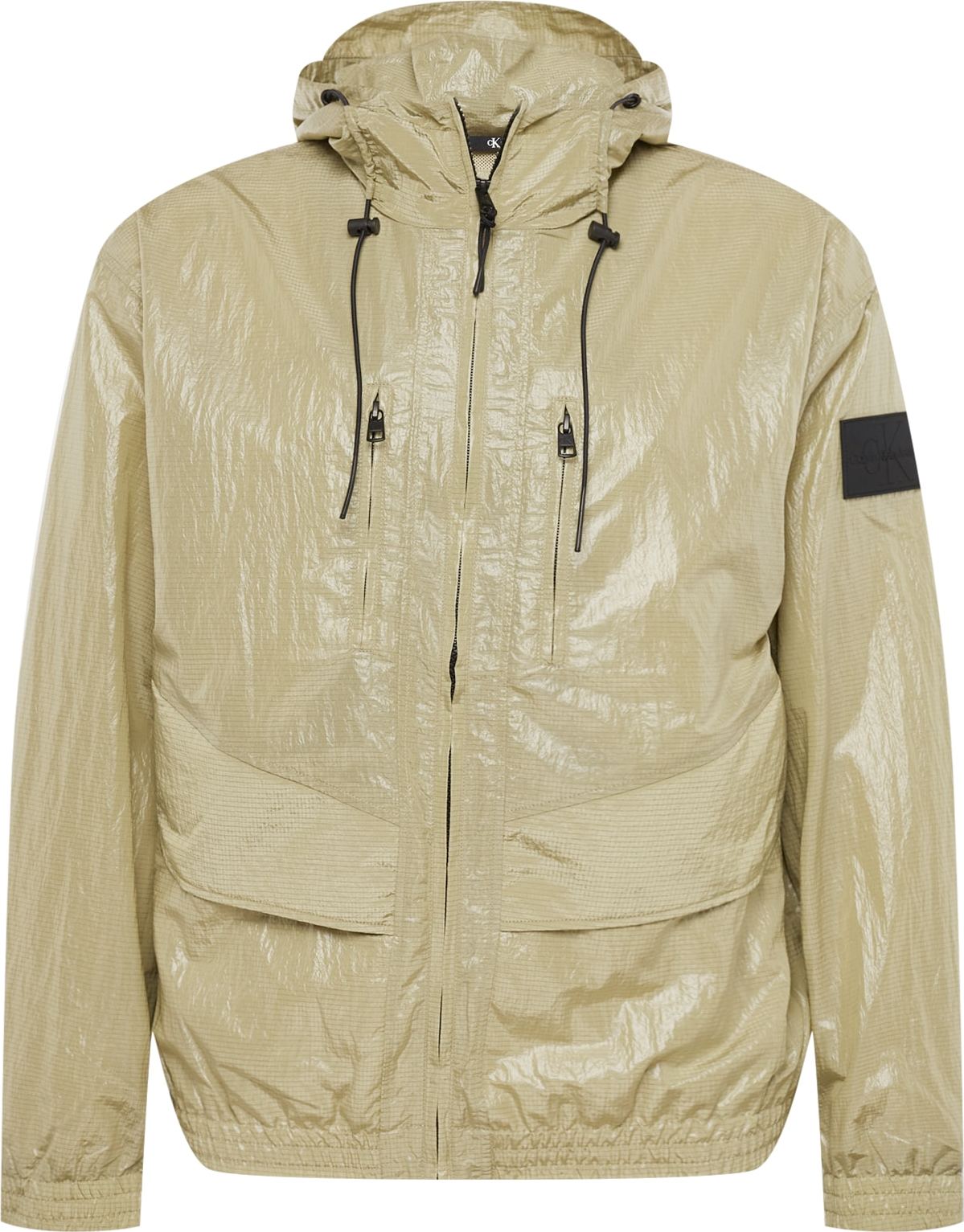 Calvin Klein Jeans Přechodná bunda světle zelená / černá