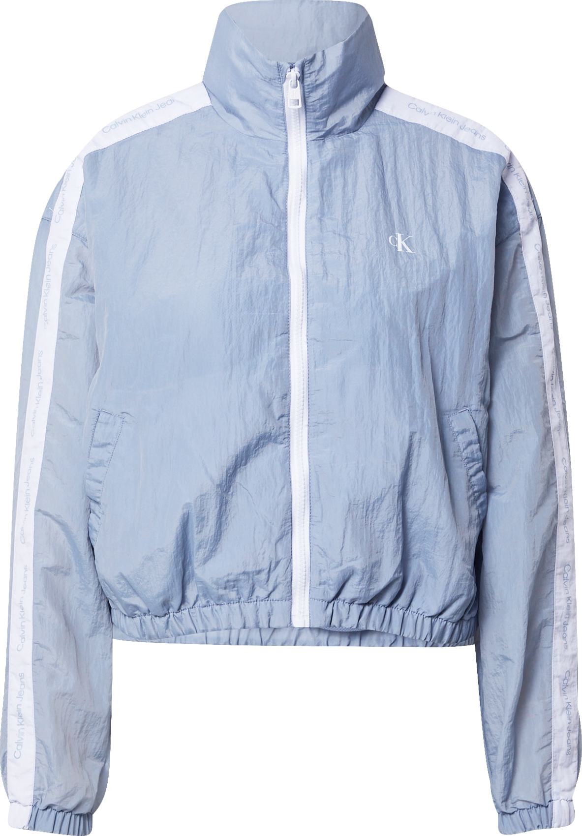 Calvin Klein Jeans Přechodná bunda světlemodrá / bílá