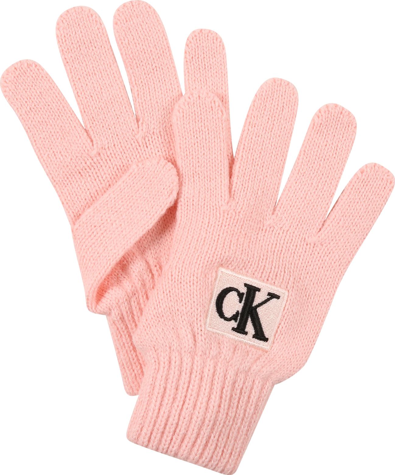 Calvin Klein Jeans Rukavice růžová / černá