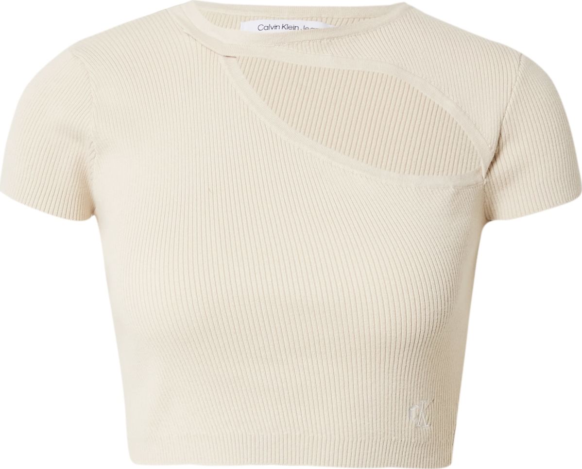 Calvin Klein Jeans Svetr krémová / bílá