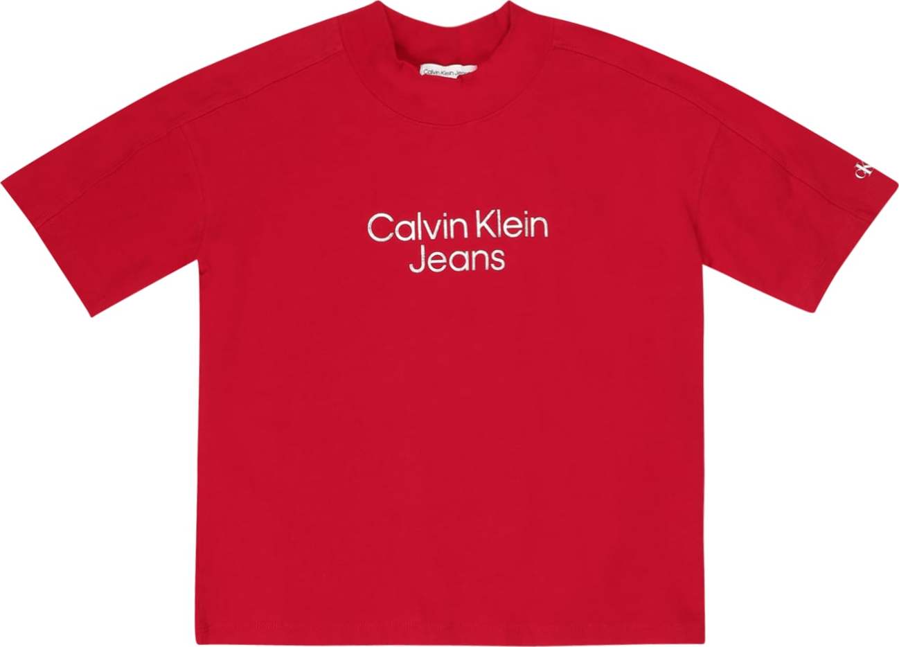 Calvin Klein Jeans Tričko ohnivá červená / bílá