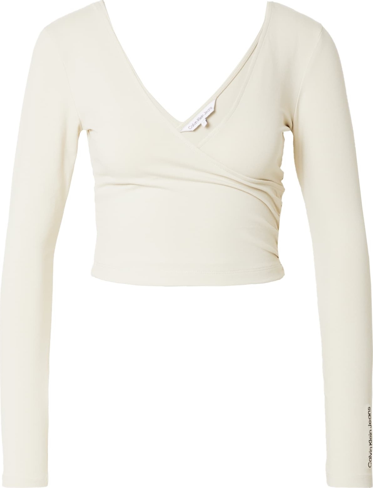 Calvin Klein Jeans Tričko černá / barva vaječné skořápky