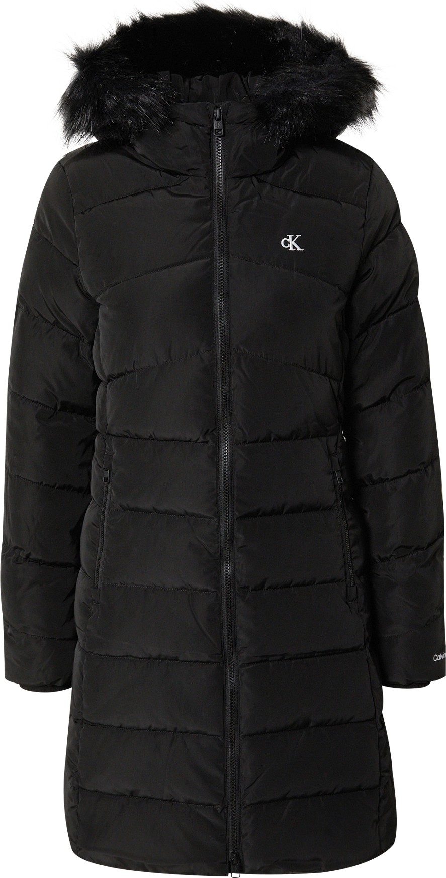 Calvin Klein Jeans Zimní kabát černá / bílá