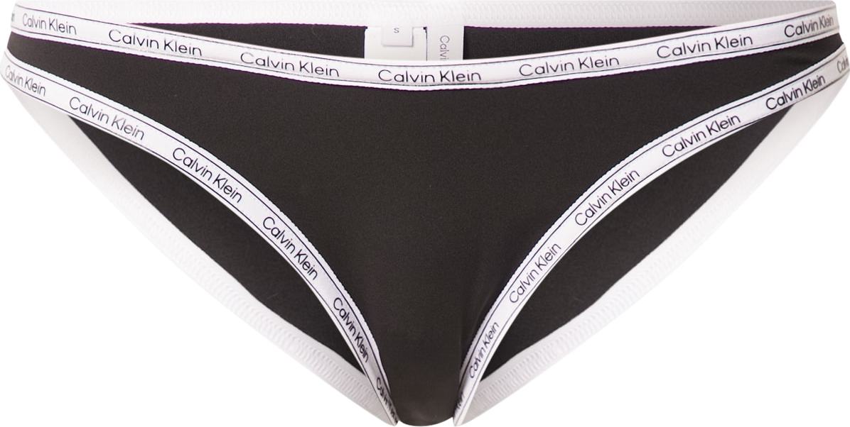 Calvin Klein Swimwear Spodní díl plavek černá / bílá