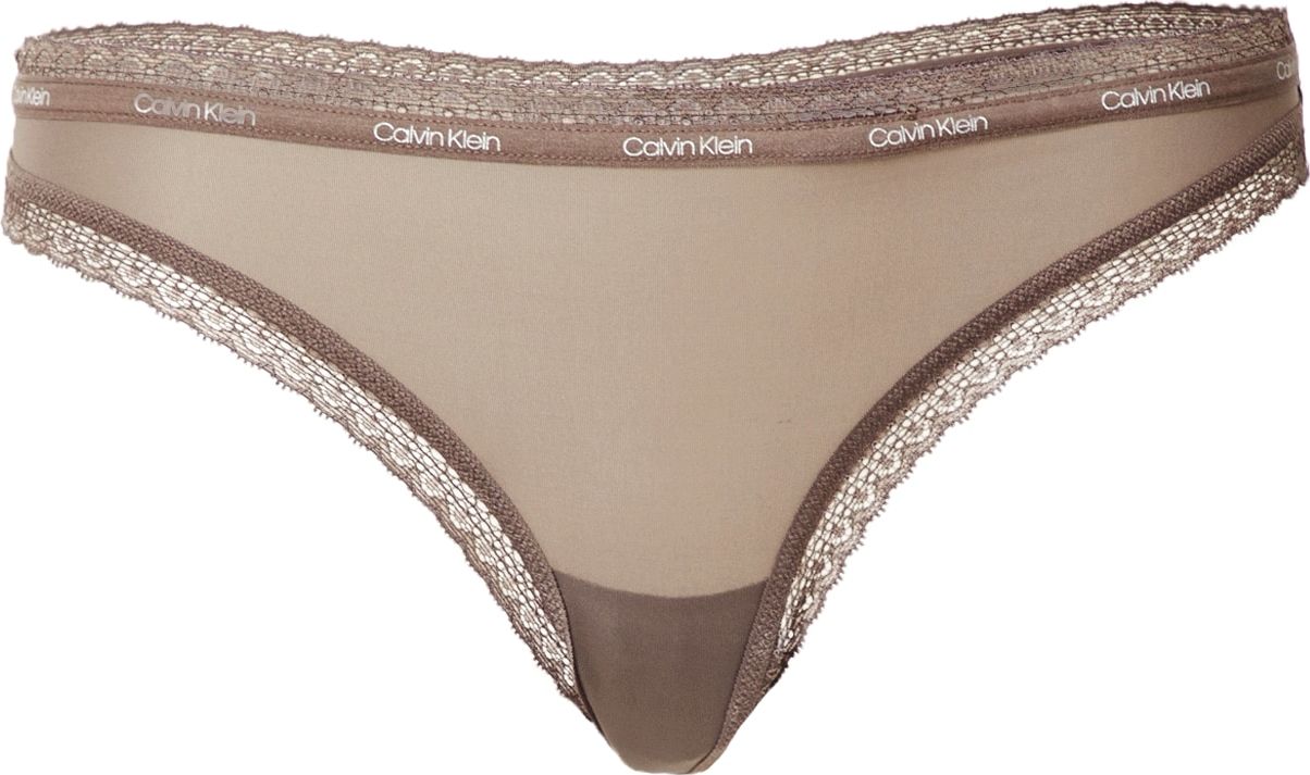 Calvin Klein Underwear Tanga olivová / bílá