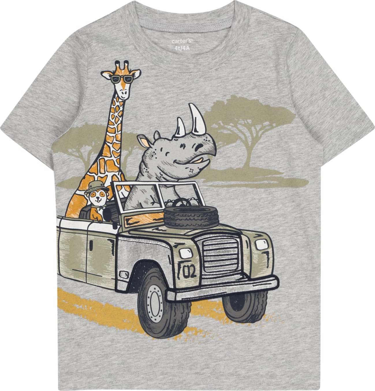 Carter's Tričko zlatě žlutá / šedý melír / khaki / černá