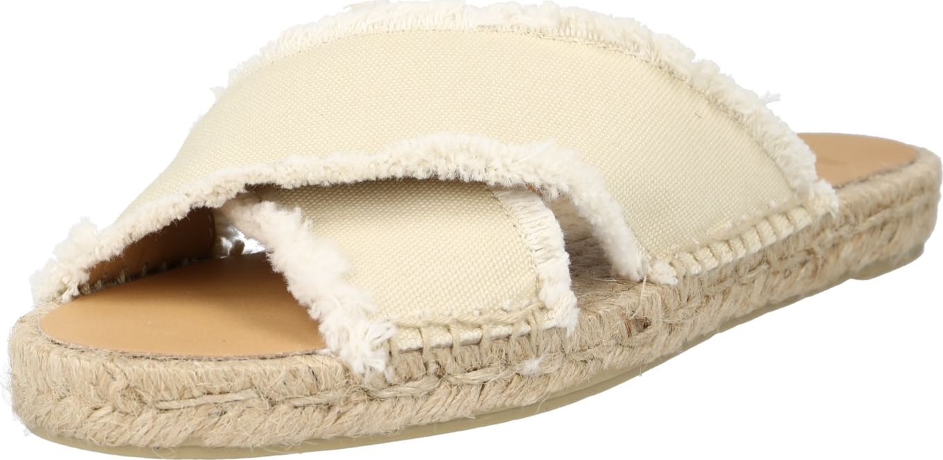 Castañer Pantofle 'PALERMA' krémová / režná