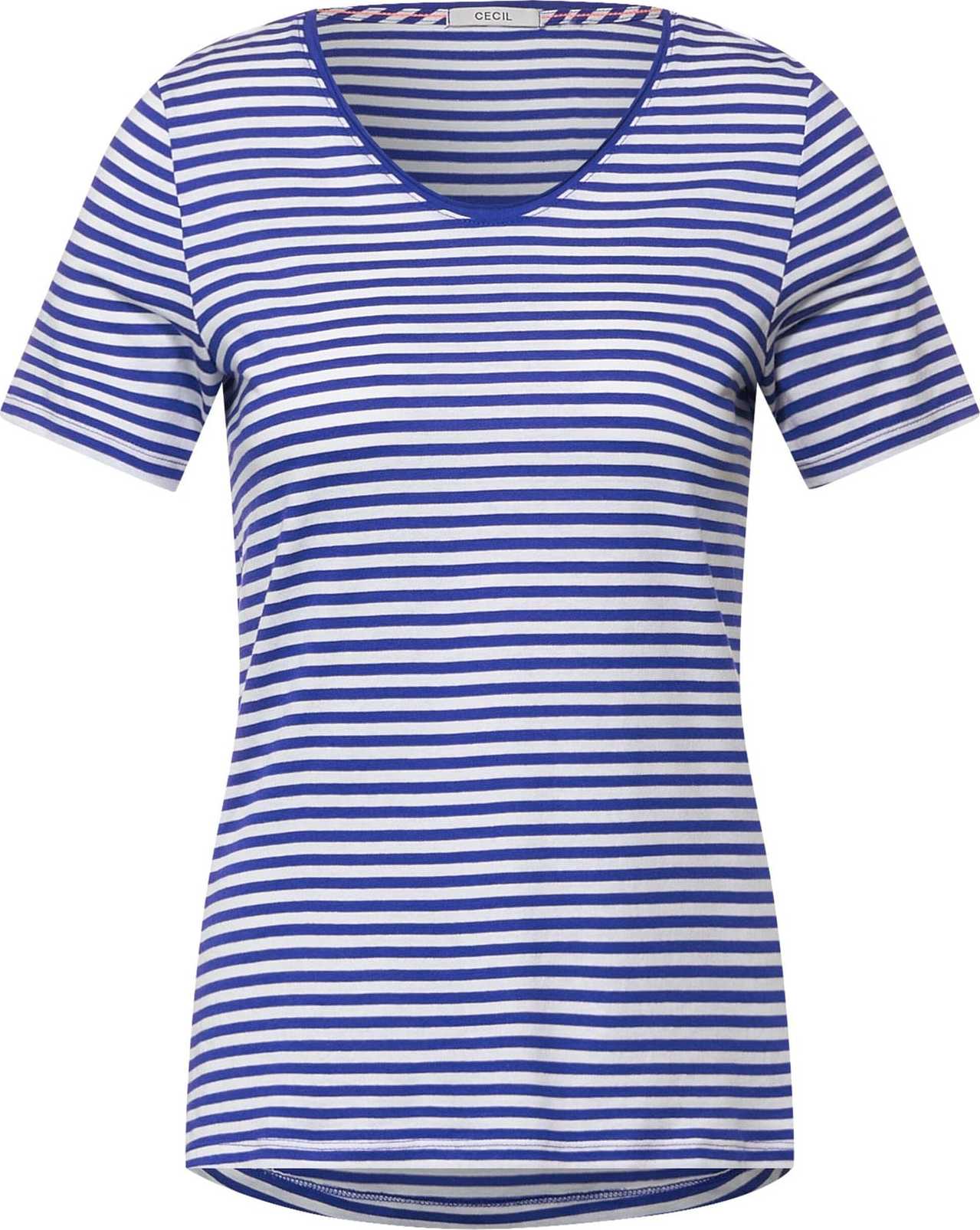 CECIL Tričko tmavě modrá / jasně oranžová / bílá