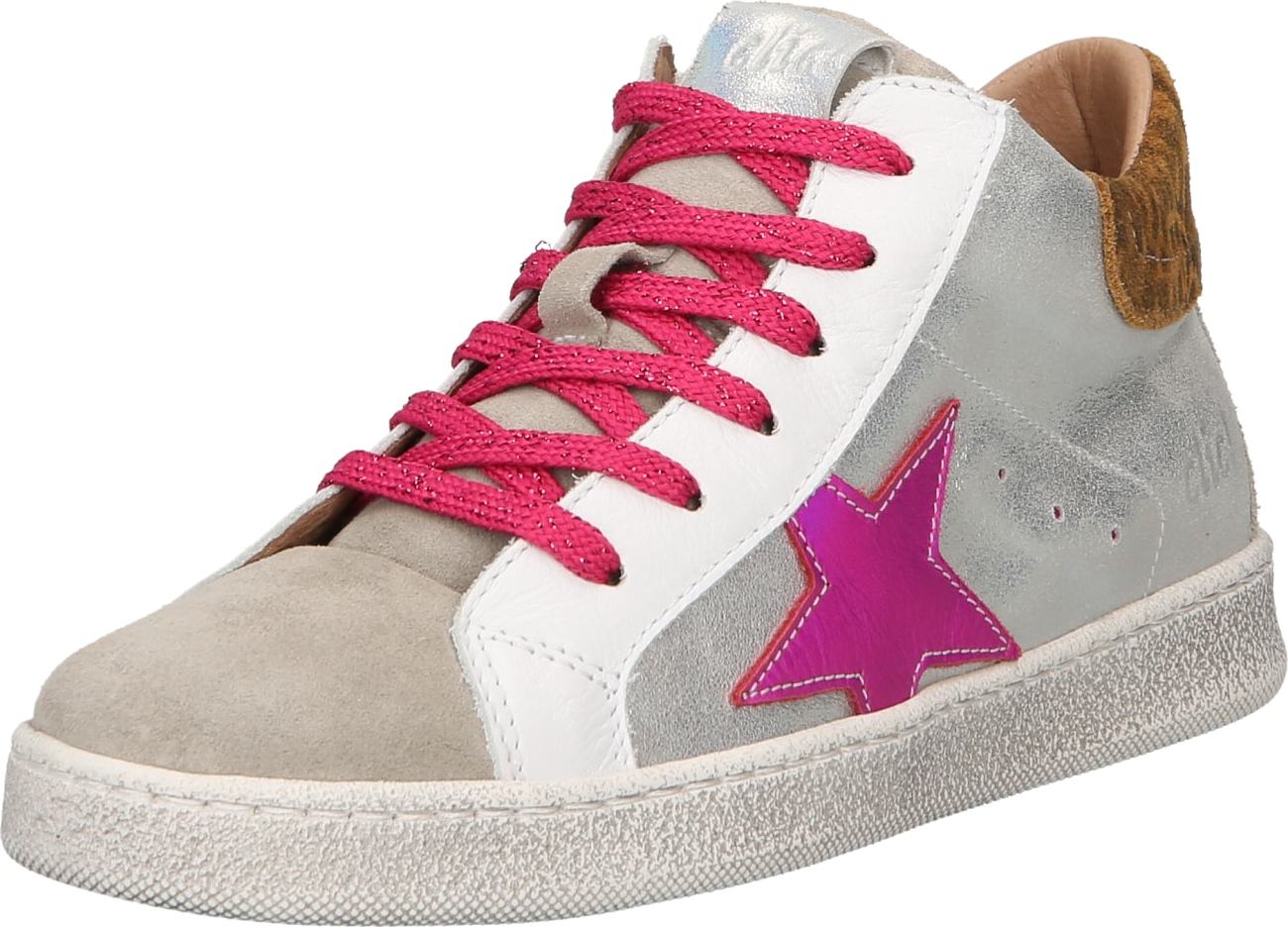 clic Tenisky šedá / pink / bílá / barva bílé vlny