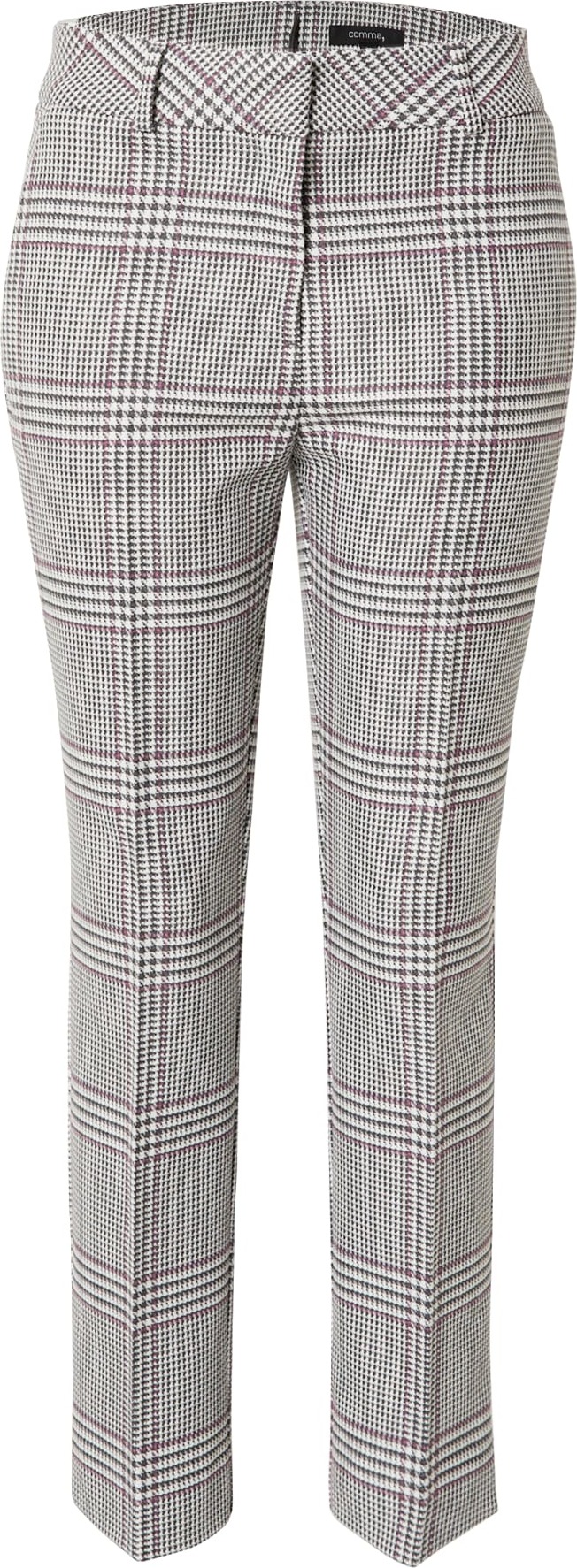 COMMA Kalhoty s puky tmavě šedá / fialová / bílá