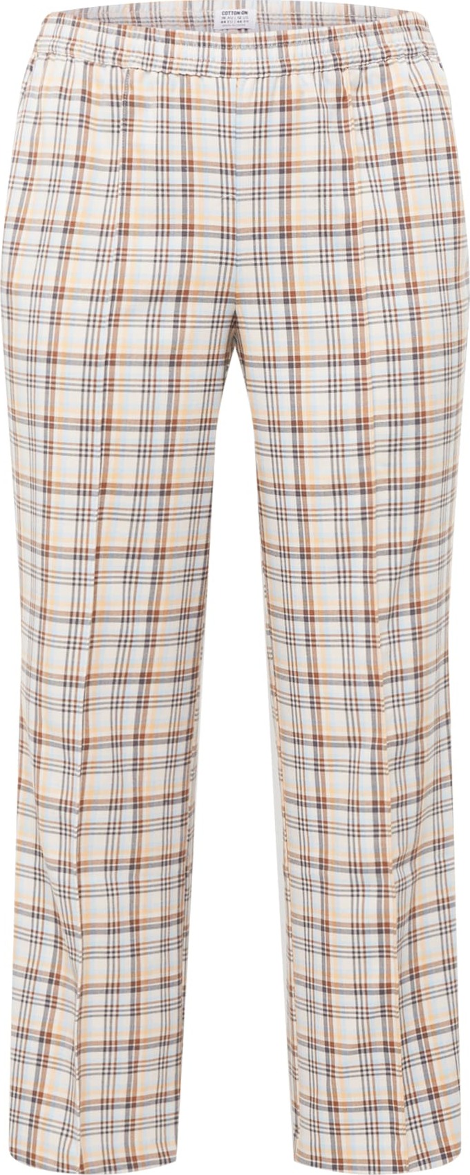 Cotton On Curve Kalhoty 'DREW' krémová / azurová / karamelová / umbra