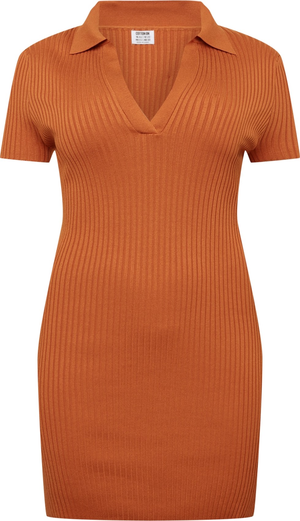 Cotton On Curve Úpletové šaty tmavě oranžová