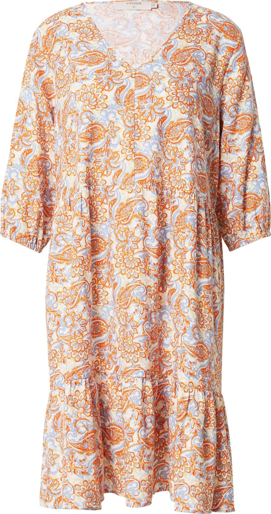 Cream Šaty 'Venta' světlemodrá / světle žlutá / jasně oranžová / bílá