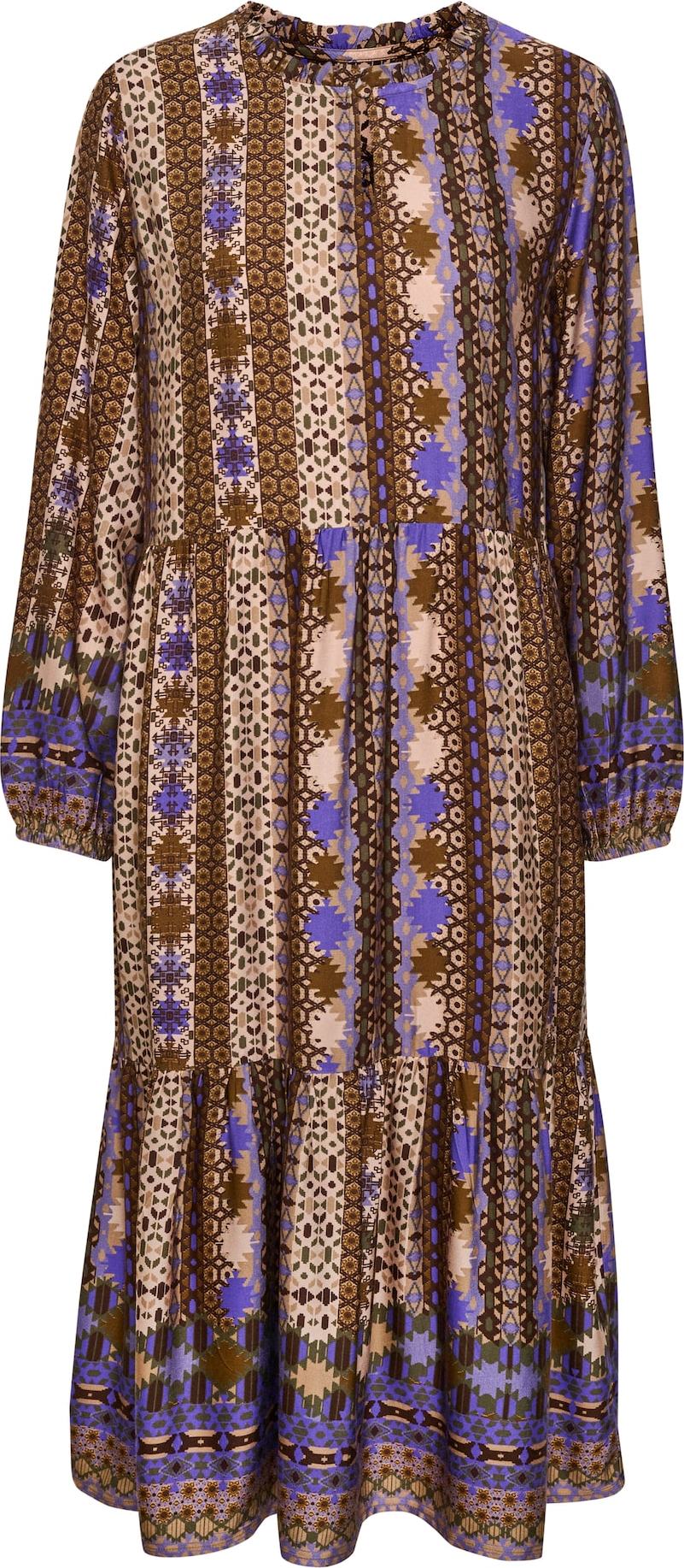 Cream Šaty 'Penelopa' béžová / hnědá / fialová
