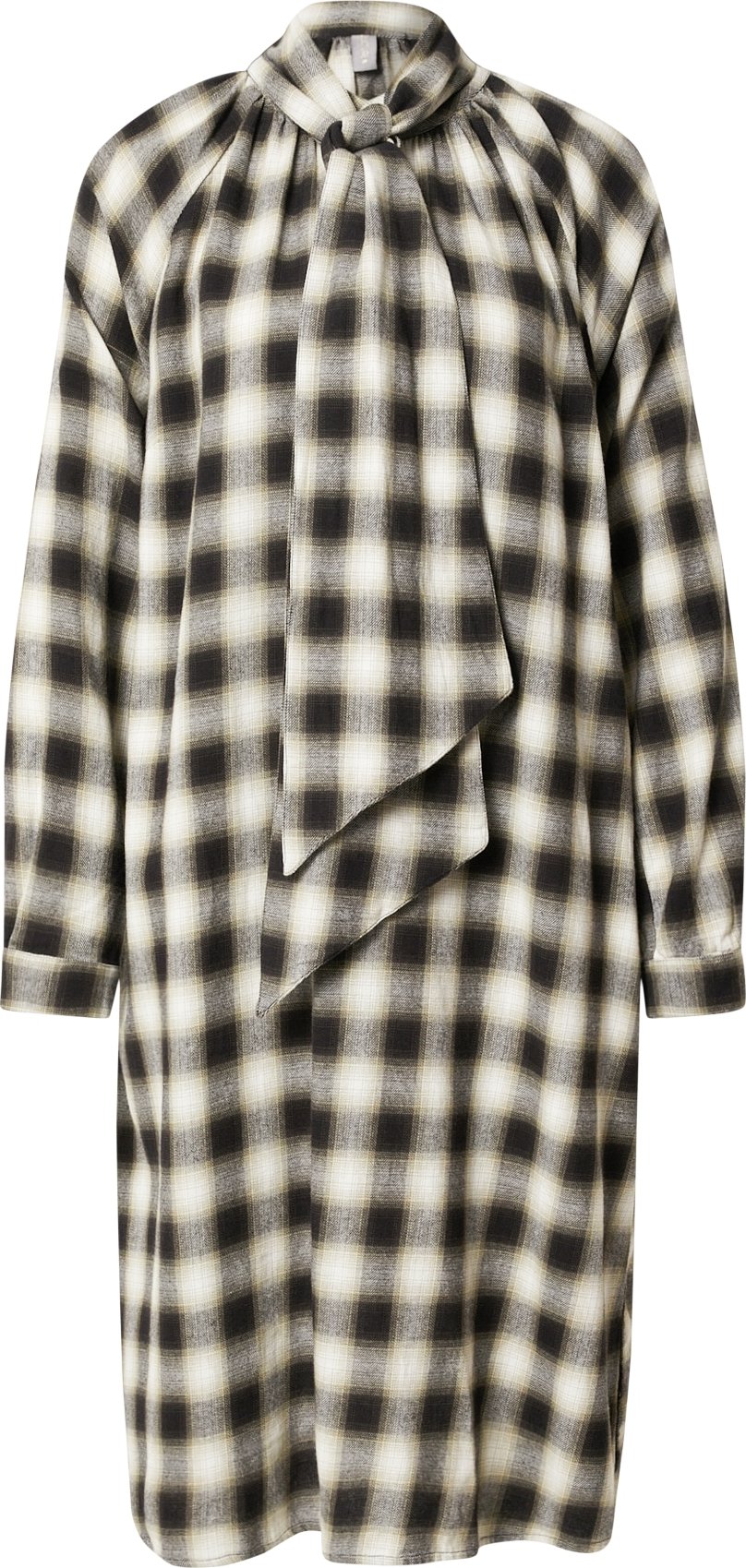 CULTURE Košilové šaty 'Cleo' černá / barva bílé vlny