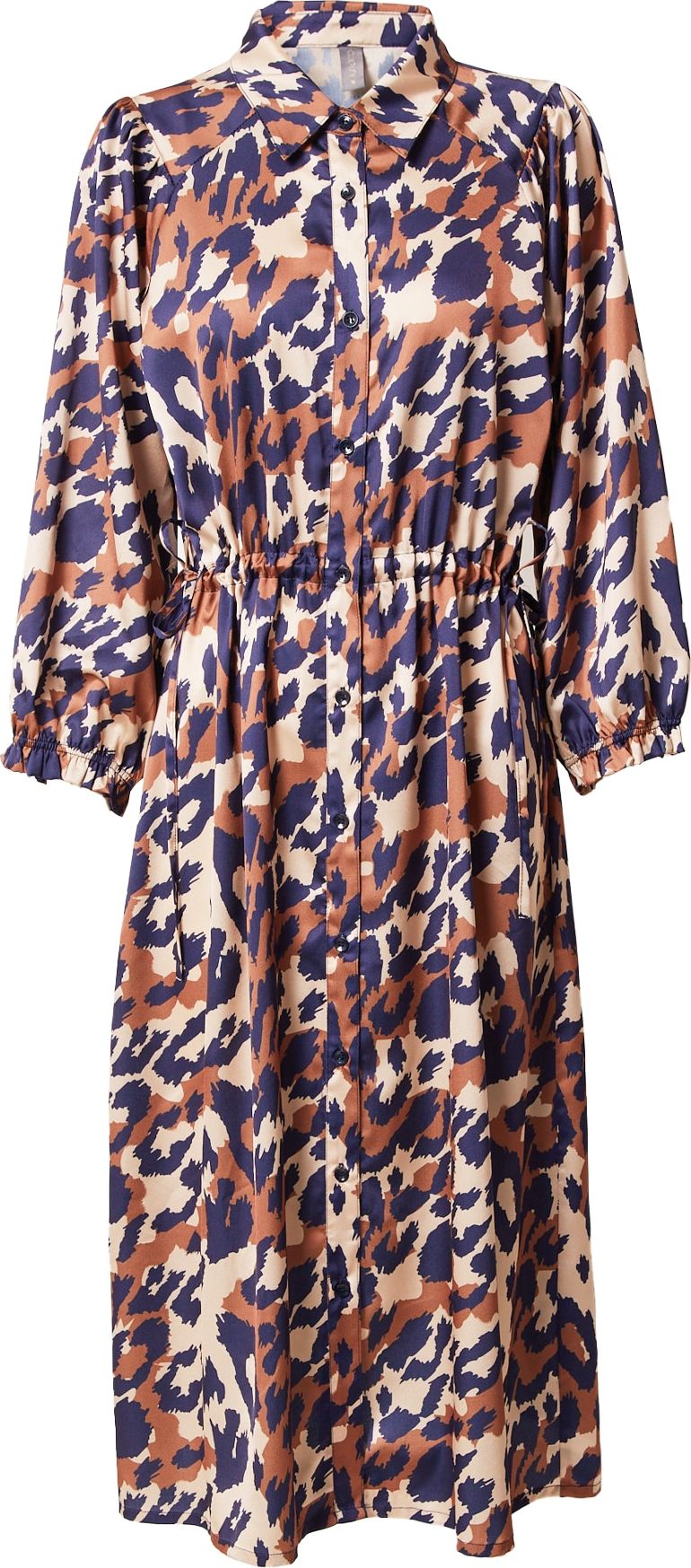 CULTURE Košilové šaty 'Tania' béžová / námořnická modř / karamelová