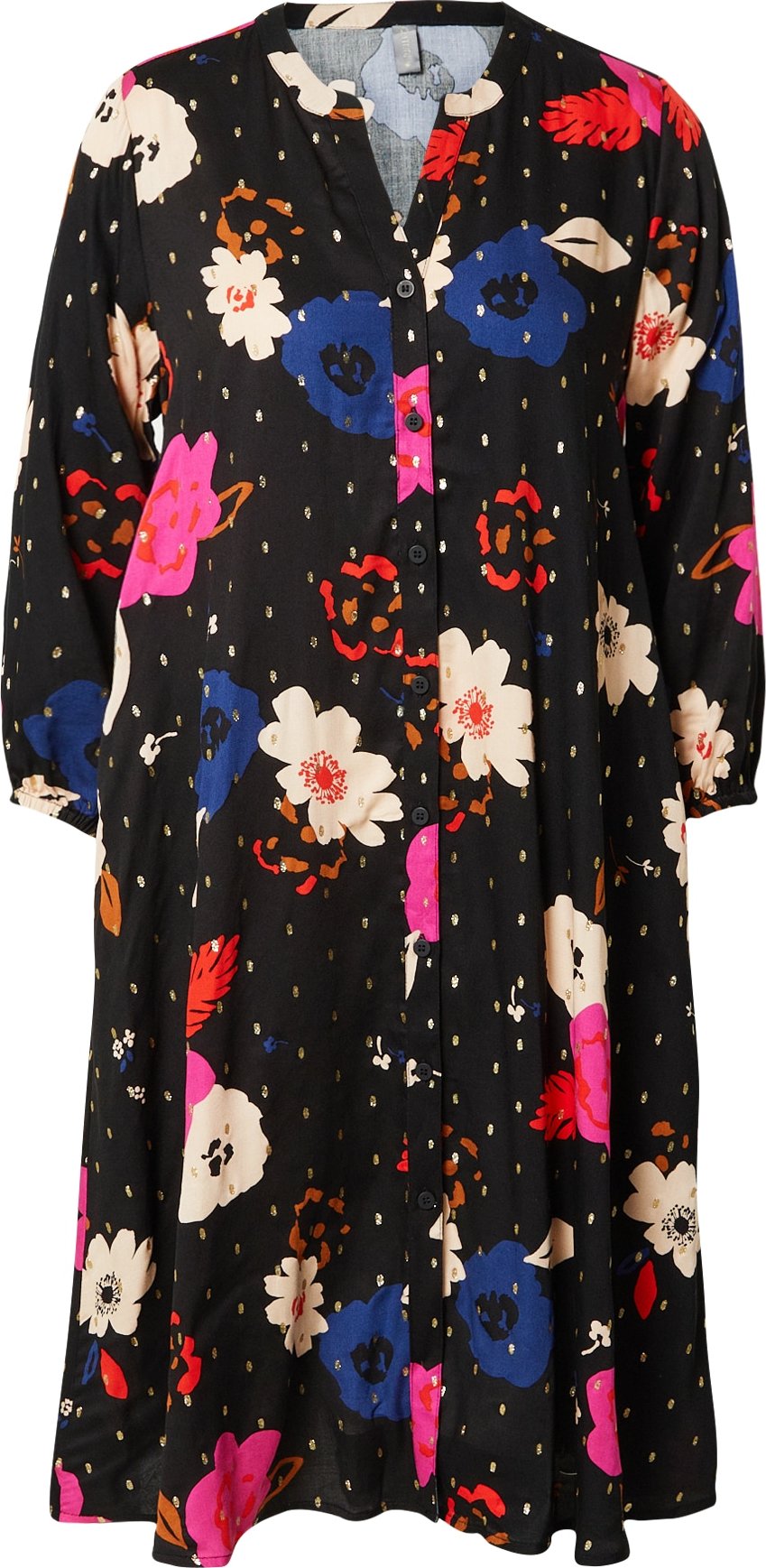 CULTURE Košilové šaty 'Vita' modrá / fuchsiová / černá / offwhite