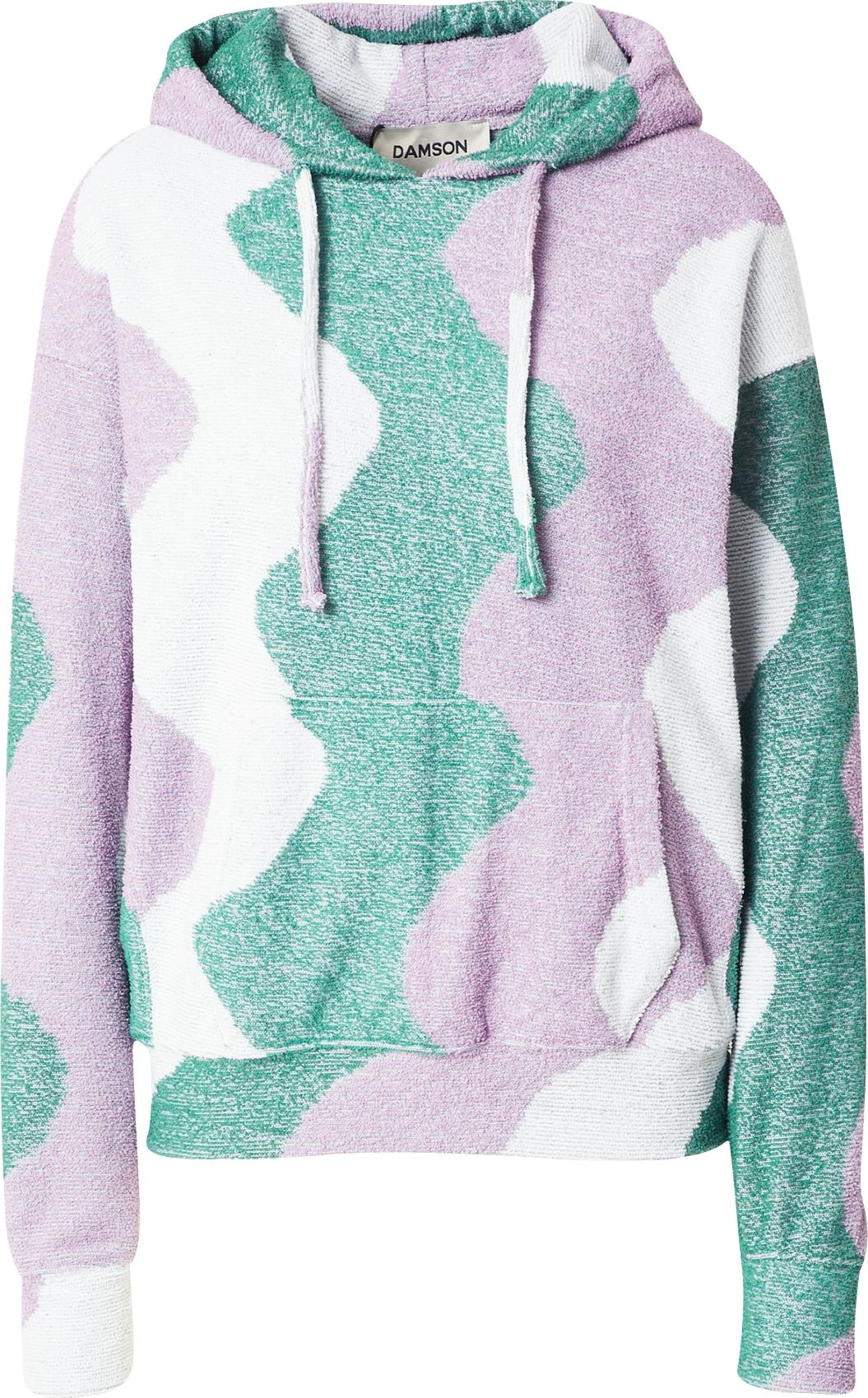 Damson Madder Mikina 'DASCHA' zelená / fialová / bílá