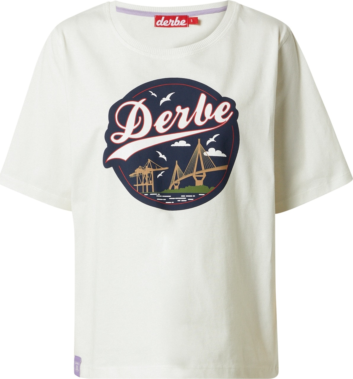 Derbe Tričko béžová / tmavě modrá / červená / offwhite