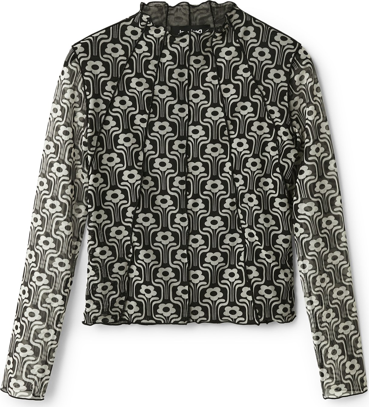 Desigual Tričko 'KAREN' černá / bílá