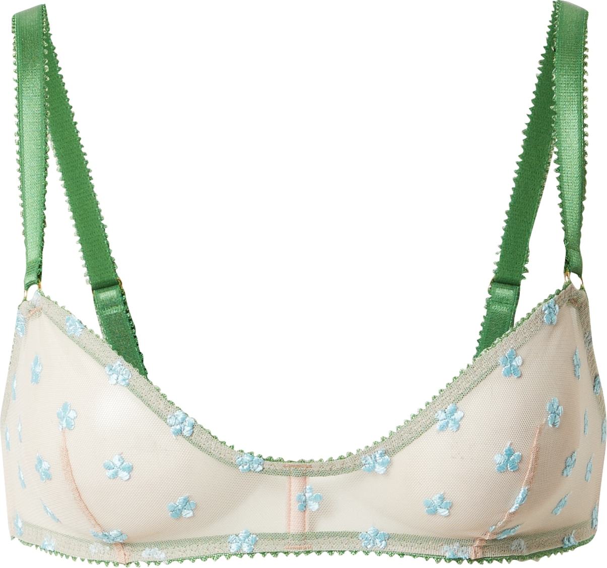 Dora Larsen Podprsenka 'LUMI' béžová / světlemodrá / trávově zelená