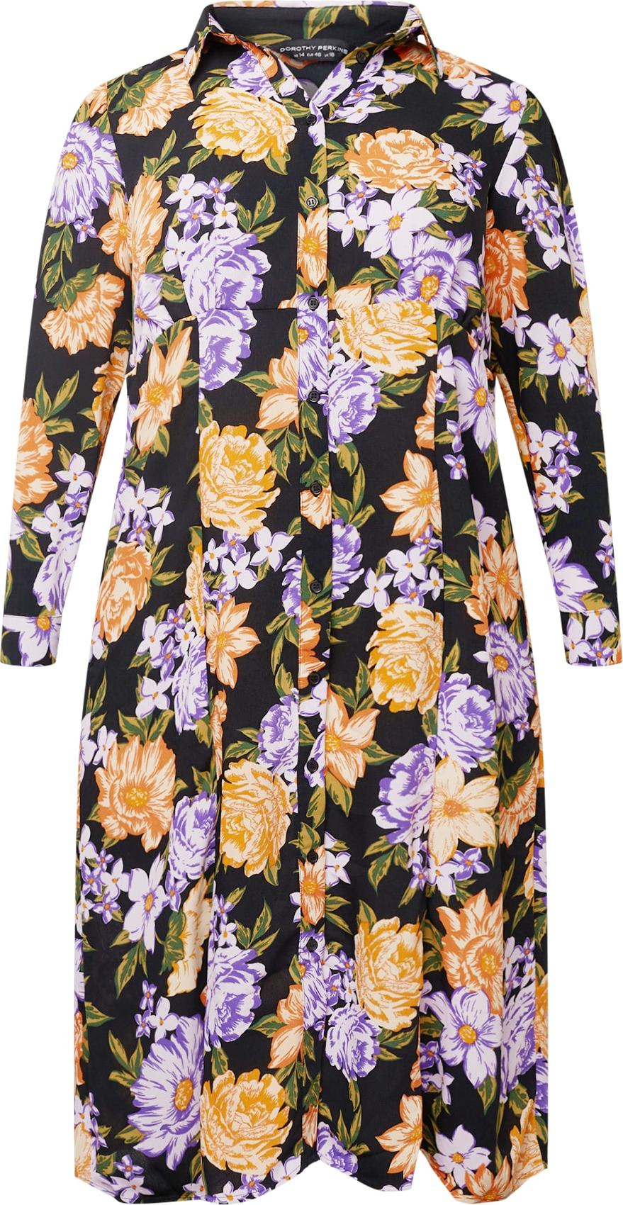 Dorothy Perkins Curve Košilové šaty mix barev / černá