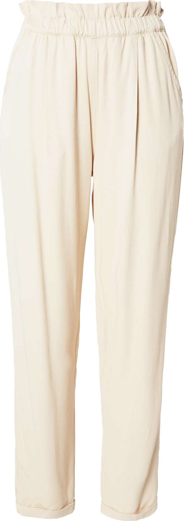 Dorothy Perkins Kalhoty se sklady v pase krémová