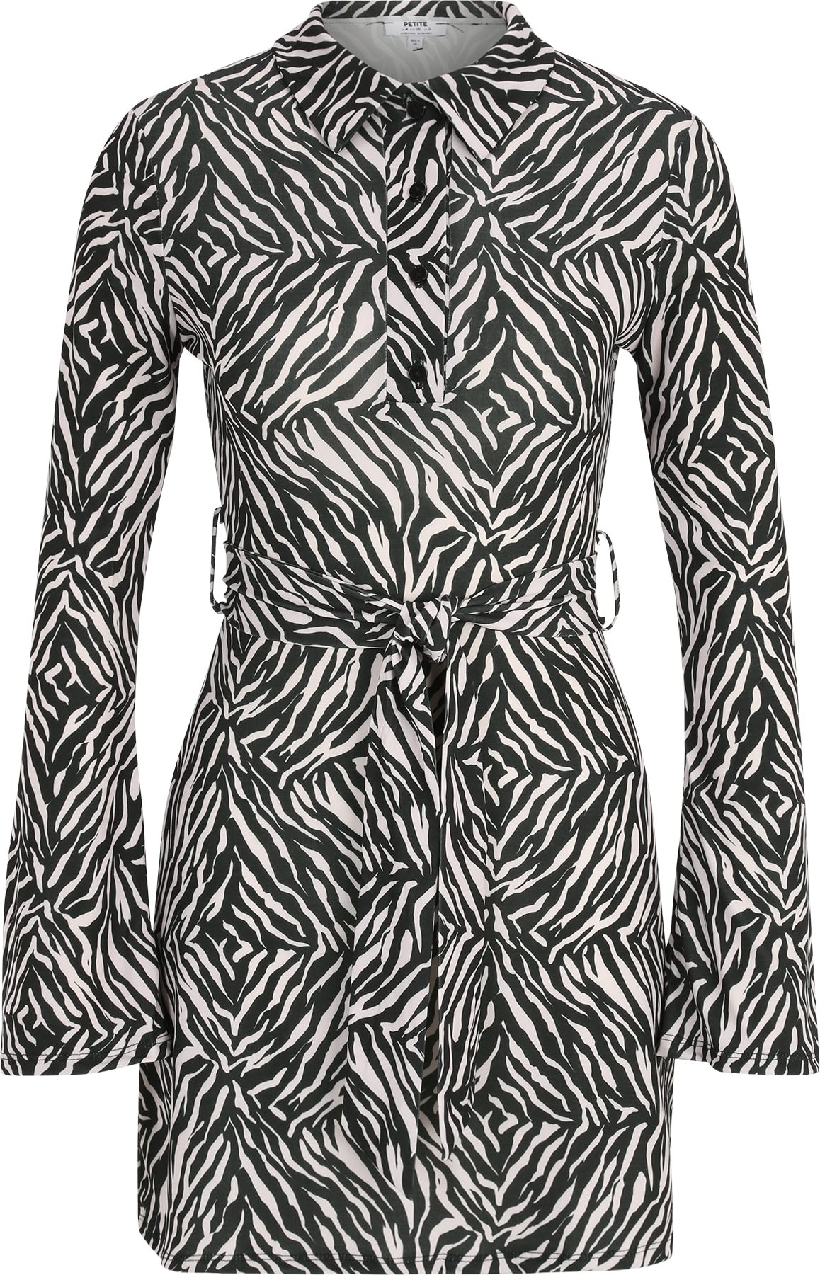 Dorothy Perkins Petite Košilové šaty černá / offwhite